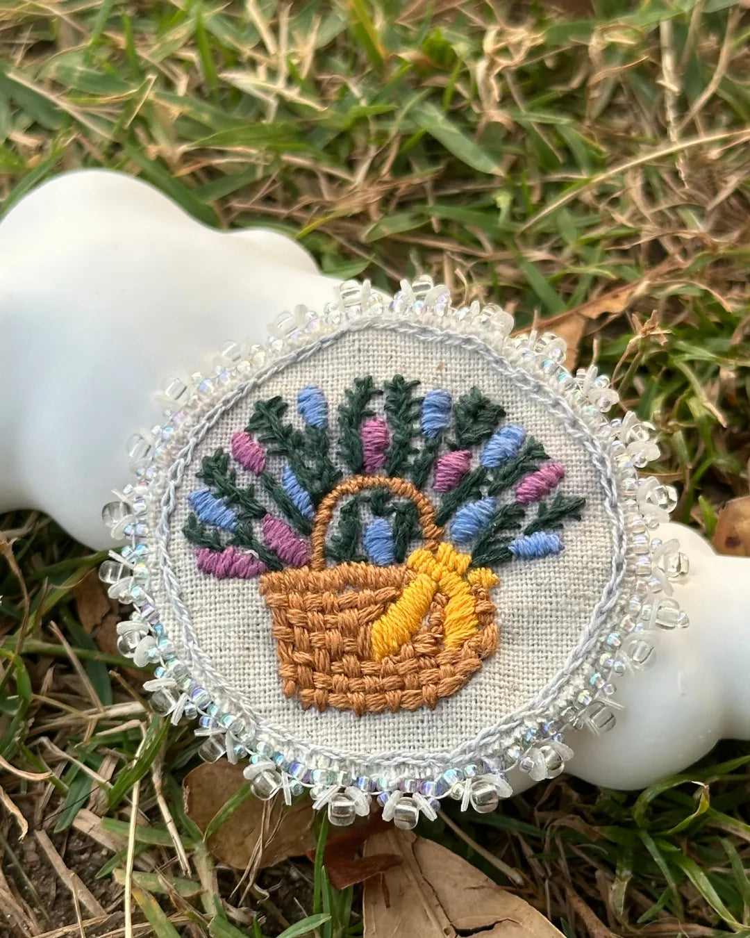Bloom Poetry Embroidered Flower Brooch