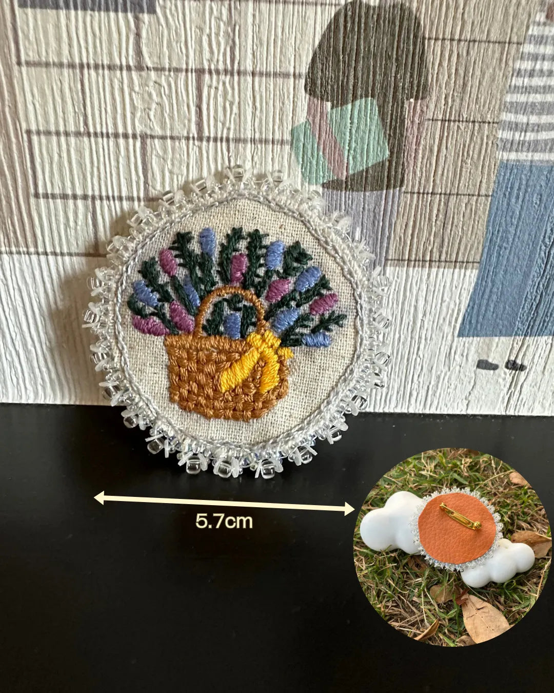 Bloom Poetry Embroidered Flower Brooch