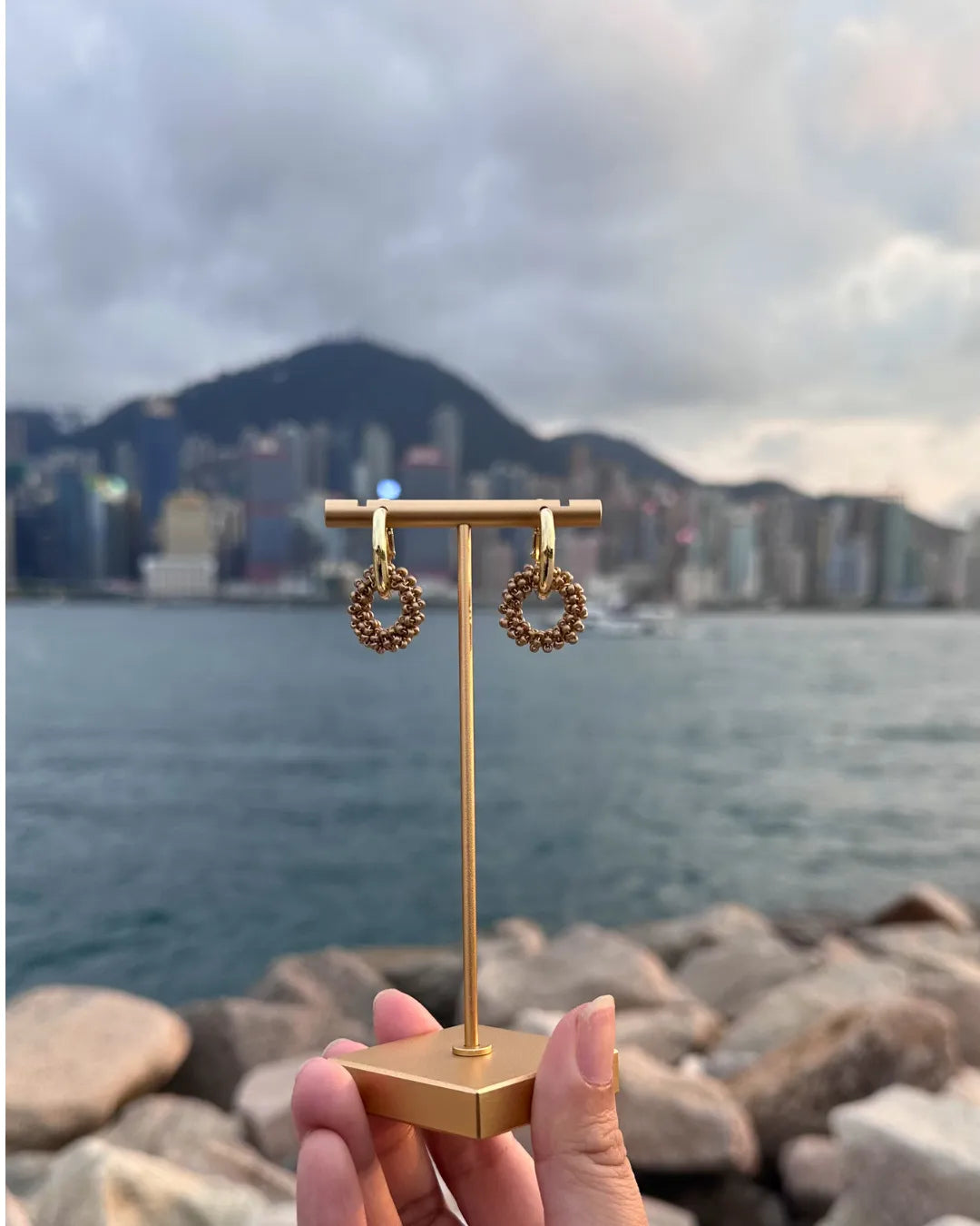 Circle of Life 啞金小圈兩用耳環
