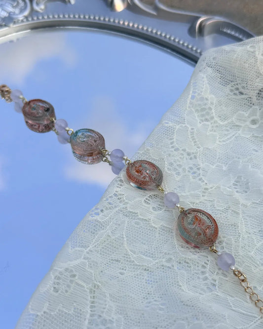 Glassy Rose 霧粉玫瑰摩根石手鏈